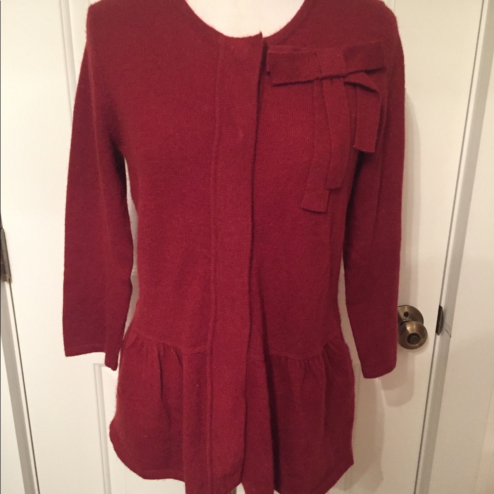 CYNTHIA ROWLEY NEW SWEATER CARDIGAN BRICK RED Size M